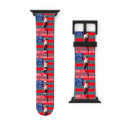 Discover Bruce Springsteen Born In Usa Tour Watch Bands For Apple Watch, Bruce Springsteen Usa Flag Watch Bands For Apple Watch