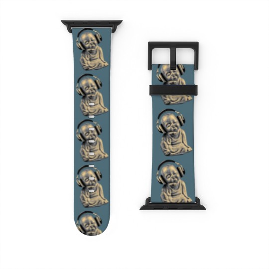 Discover Buddha Headphones Watch Bands For Apple Watch Buddhist Monk DJ Watch Bands For Apple Watch