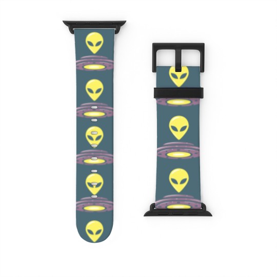 Discover Alien UFO motif alien head saucer design Watch Bands For Apple Watch