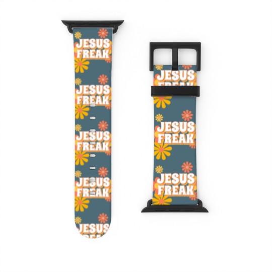 Discover Retro Jesus freak hippie flowers-vintage Jesus Watch Bands For Apple Watch