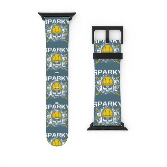 Discover Sparky Grounded Voltage Electrician Lineman Skull Watch Bands For Apple Watch