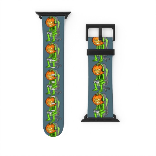 Discover Gaming Halloween Skeleton Jack O Lantern Gamer Boy Watch Bands For Apple Watch