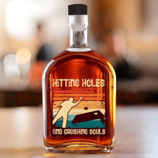 Discover Hitting Holes and Crushing Souls Cornhole Hole Whiskey Bottles