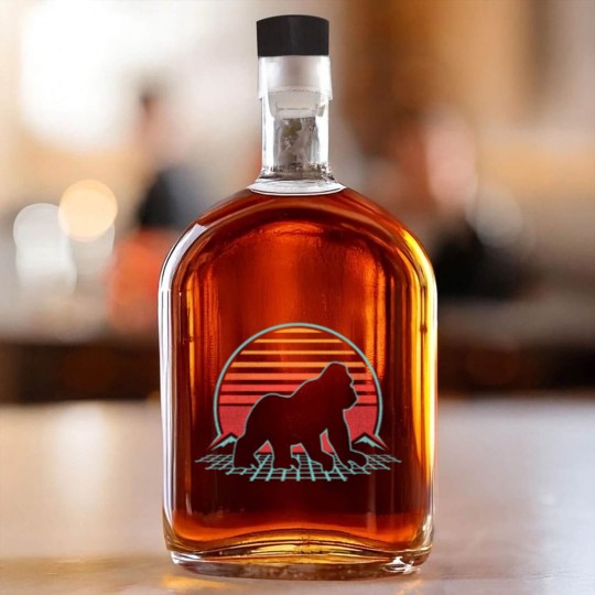Discover Gorilla Silhouette Whiskey Bottles Silverback Retro Vintage 80s Style