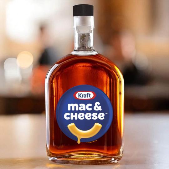Discover heinz kraft mac cheese macaroni big chest logo Whiskey Bottles