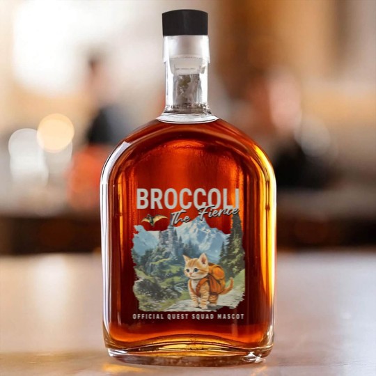 Discover Broccoli the Fierce Whiskey Bottles, Sworn Protector of the Quest Squad Whiskey Bottles, Fourth Wing Inspired