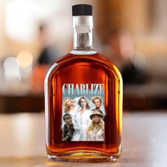 Discover Charlize Theron Vintage Bootleg Whiskey Bottles, Charlize Theron Vintage Graphic Whiskey Bottles