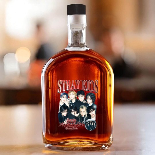 Discover Stray Kids dominATE World Tour US 2025 Graphic Whiskey Bottles, Stray Kids Hop Album Whiskey Bottles