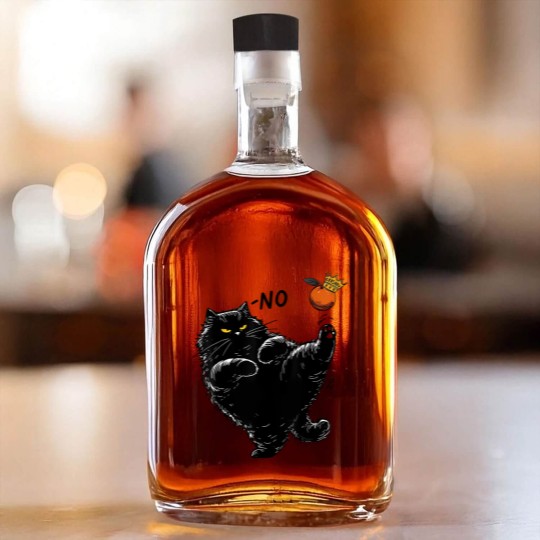 Discover No Kings in America Black Cat Whiskey Bottles, No Kings Whiskey Bottles, Funny Political Meme Whiskey Bottles