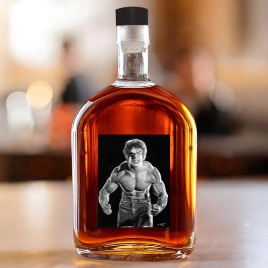 Discover Incredible Hulk watercolour painting Whiskey Bottles