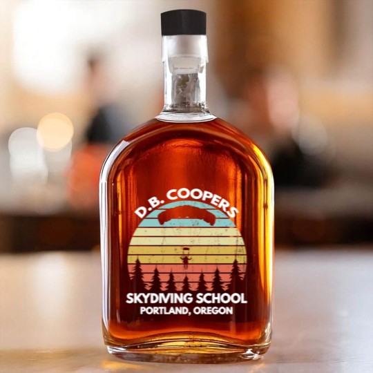 Discover D B Coopers Skydiving School Portland Oregon Funny Whiskey Bottles