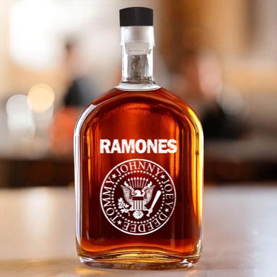 Discover RAMONES Presidential Seal Distressed Logo GRAY/white Whiskey Bottles New S-5XL