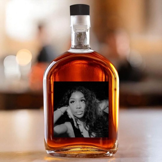Discover Graphic "S-Z-A" Black n White RnB Printed Whiskey Bottles