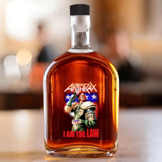Discover Anthrax Whiskey Bottles Judge Dredd I AM THE LAW Whiskey Bottles NEW Heavy Metal Band
