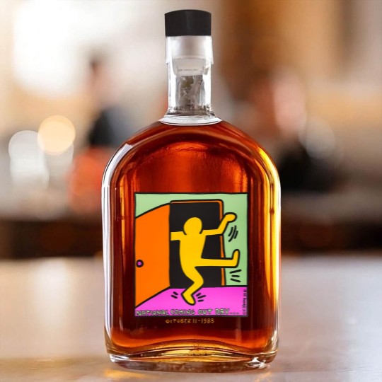 Discover vintage keith haring 1988 Whiskey Bottles national coming out day
