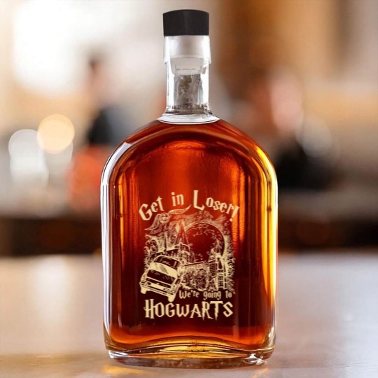 Discover Get In Loser We're Going To Hogwarts Whiskey Bottles