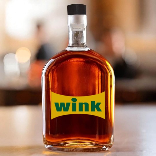 Discover Wink Grapefruit Flavored Soft Drink Soda Pop Logo Whiskey Bottles