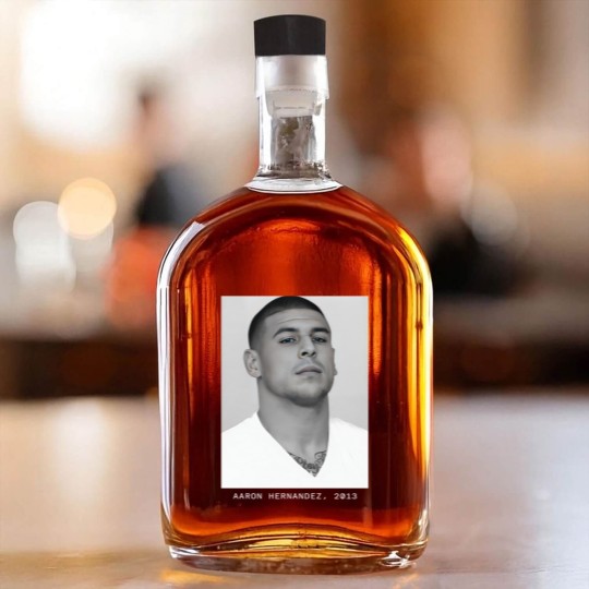 Discover Aaron Hernandez, 2013 Mugshot Whiskey Bottles