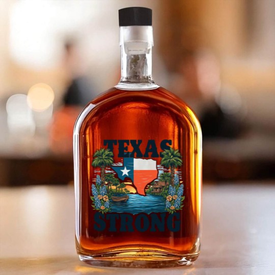Discover Texas Strong Hill Country 2025 Flood Whiskey Bottles, Kerr County Pride Whiskey Bottles
