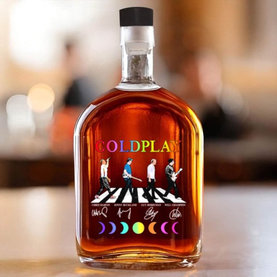 Discover Coldplay Band Whiskey Bottles Round