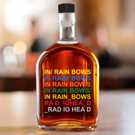Discover beautiful in rainbows RADIOHEADs Whiskey Bottles