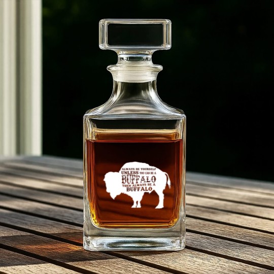 Discover Always Be Yourself Unless You Can Be A Buffalo, Bison Gift, Buffalo Whiskey Decanters