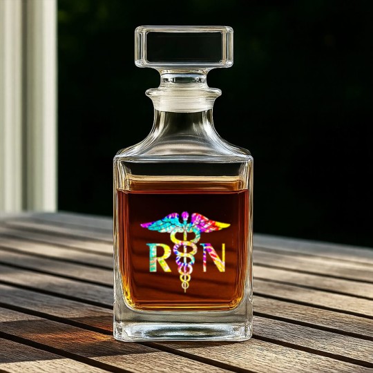 Discover Lovely Rn Registered Nurse Tie Dye Lovely Rn Registered Nurse Tie Dye Whiskey Decanters