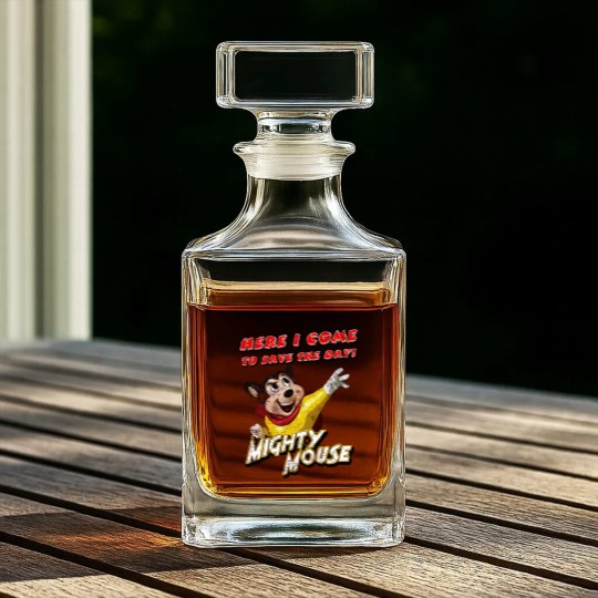 Discover Mighty Mouse, distressed - Mighty Mouse - Whiskey Decanters