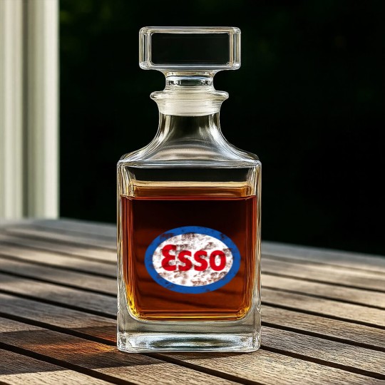 Discover Vintage distressed Esso logo - Auto Racing - Whiskey Decanters