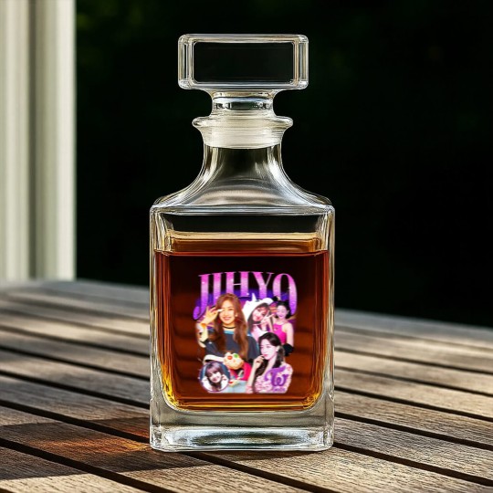 Discover Twice Jihyo Retro Bootleg Whiskey Decanters - Twice Whiskey Decanters - Kpop Whiskey Decanters - Kpop Merch