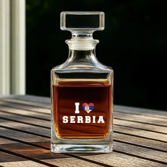 Discover I Love Serbia Republic Heart Flag Whiskey Decanters