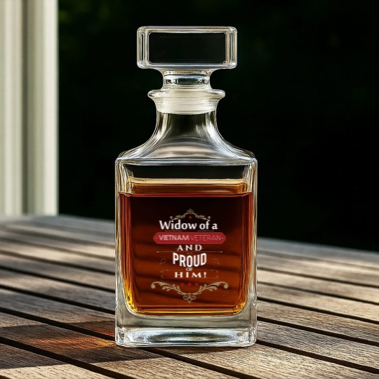 Discover Widow of a vietnam veteran and proud of him Whiskey Decanters