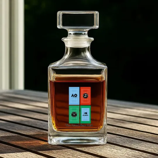 Discover Tennis Whiskey Decanters grand slams, Tennis player gift, Premium men woman unisex Whiskey Decanters, Tennis Whiskey Decanters