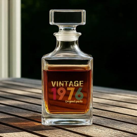 Discover 1976 Original Parts Whiskey Decanters, 47th Birthday Whiskey Decanters, Retro 1976