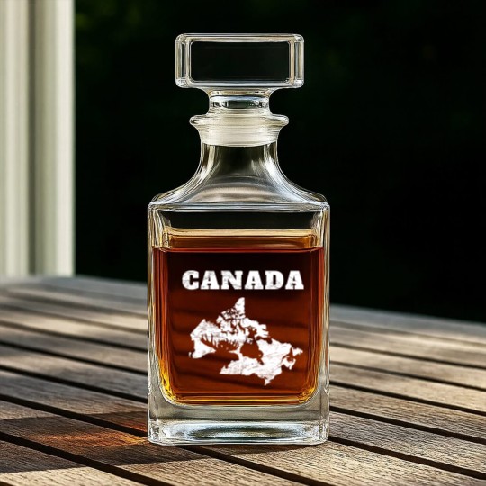 Discover Canada Map Moose - Canada Map - Whiskey Decanters