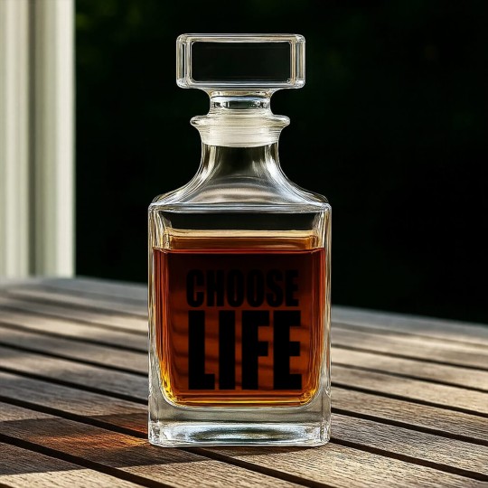 Discover George Michael Choose Life Whiskey Decanters, 80s Slogan Whiskey Decanters, Celebrity Retro Vintage Whiskey Decanters
