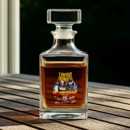 Discover Lynyrd Skynyrd 59th Anniversary 1964-2023 Signatures Whiskey Decanters