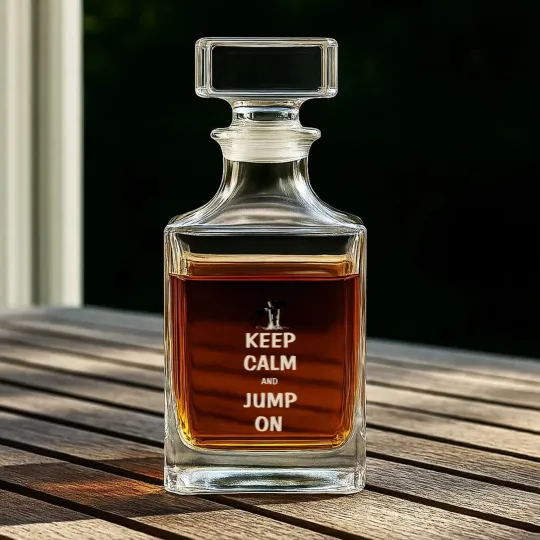 Discover Keep Calm and Jump On Horse Whiskey Decanters