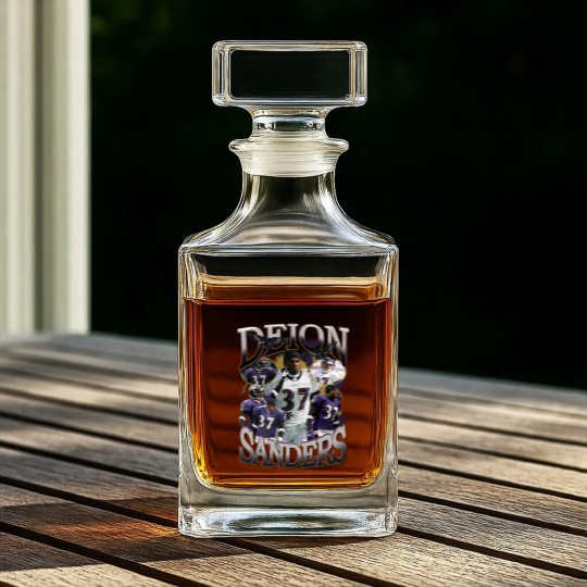 Discover Deion Sanders Ravens Vintage 90's Style Whiskey Decanters