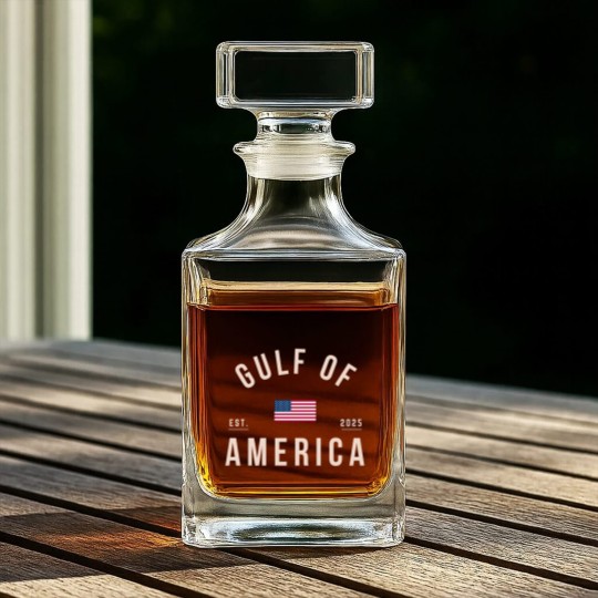 Discover Gulf of America Whiskey Decanters, Comfort Colors Unisex Patriotic Whiskey Decanters, United States of America Whiskey Decanters