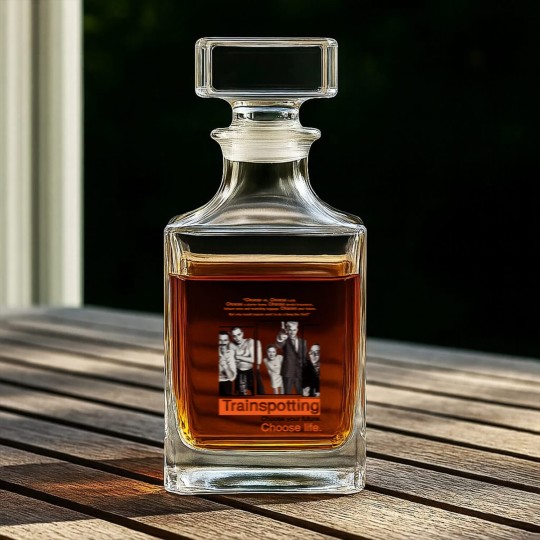 Discover Vintage Whiskey Decanters Trainspotting NATURAL color Men Woman Unisex Whiskey Decanters