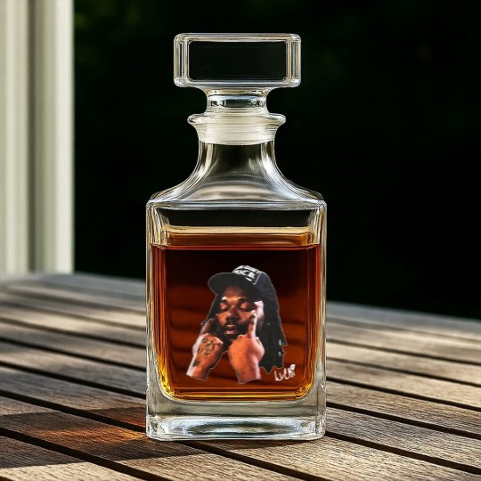 Discover Lucki - Graphic Whiskey Decanters, Rap Whiskey Decanters, Vintage Style Rap Whiskey Decanters, Hip Hop Whiskey Decanters