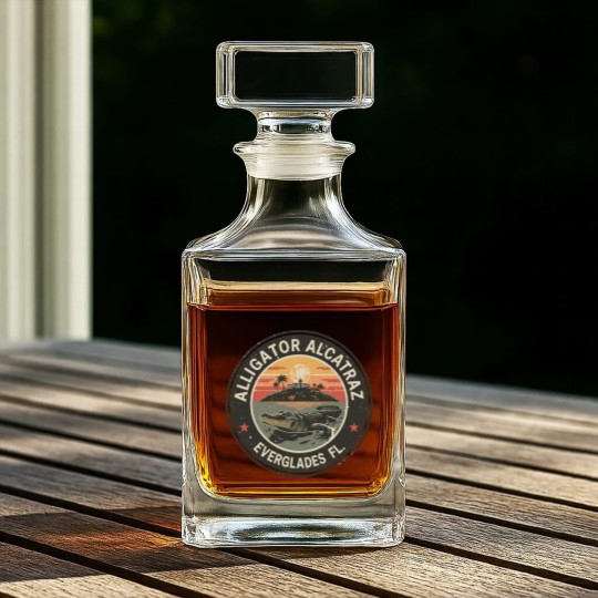 Discover Alligator Alcatraz Whiskey Decanters, Everglades Florida Parody Whiskey Decanters, Funny Vintage