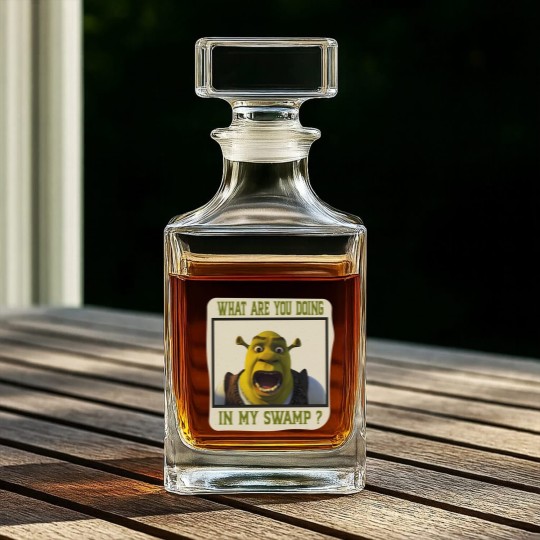 Discover Shrek Face Whiskey Decanters What Are You Doing in My Swamp Whiskey Decanters, I'm Swamped Whiskey Decanters, Funny Shrek Whiskey Decanters