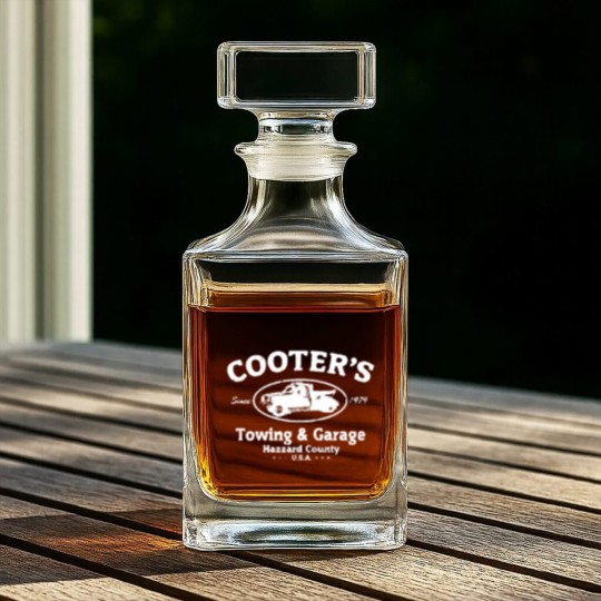 Discover Cooters Garage Whiskey Decanters
