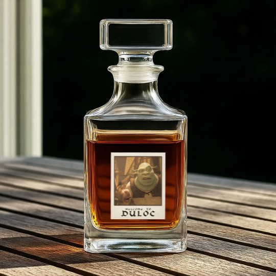 Discover Shrek Welcome To Duloc Shrek And Donkey Polaroid Whiskey Decanters