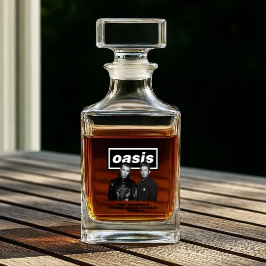 Discover Oasis Croke Park Dublin 2025 The Reunion graphic Whiskey Decanters