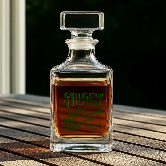 Discover Alligator Alcatraz Whiskey Decanters, Everglades Florida Parody,  Swamp Humor Whiskey Decanters, Dark Humor Whiskey Decanters