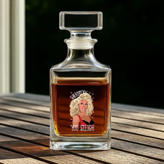 Discover Shantay You Sleigh Christmas Jumper  Drag Queen Ladies Red Xmas Sweater Whiskey Decanters