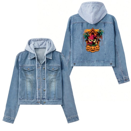 Discover Halloween Ninja Costume Pumpkin Cute Ninja Kids Women's Denim Jackets